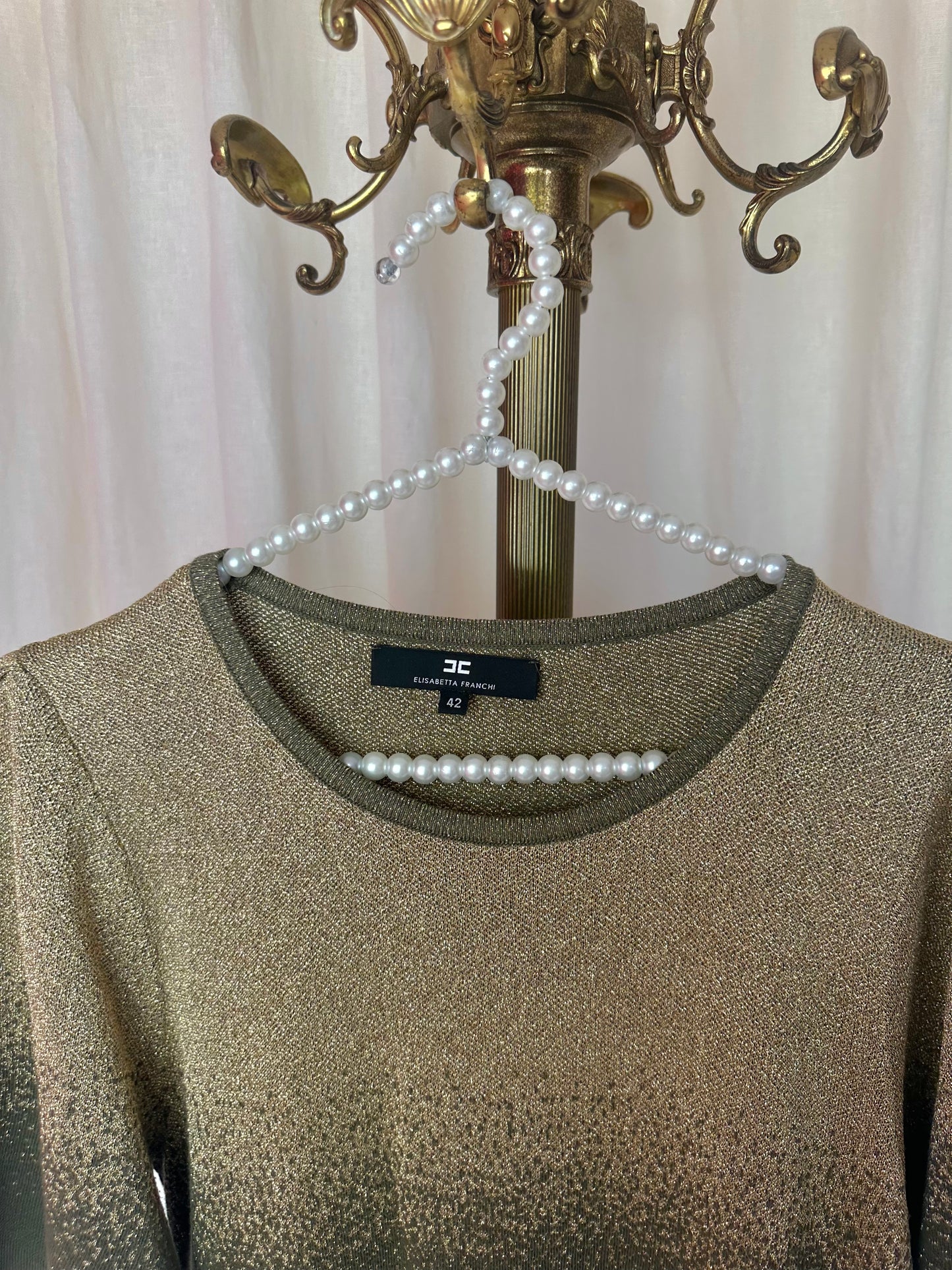 Jurk Elisabetta Franchi legergroen,goud maat 36