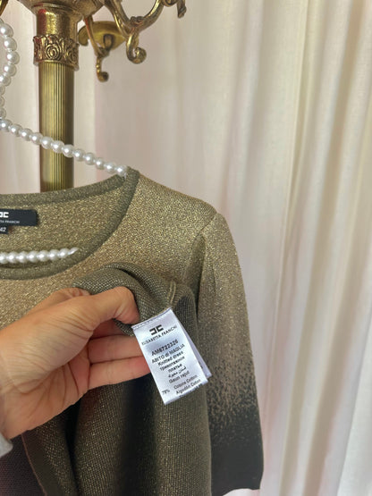 Jurk Elisabetta Franchi legergroen,goud maat 36