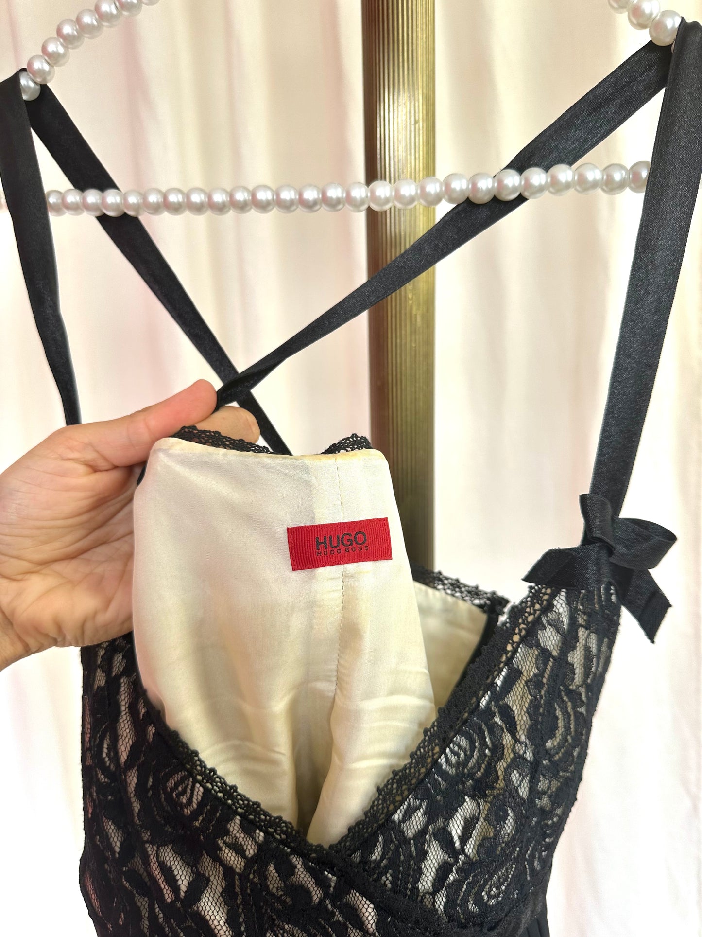Jurk Hugo Boss kant zwart,wit maat 38