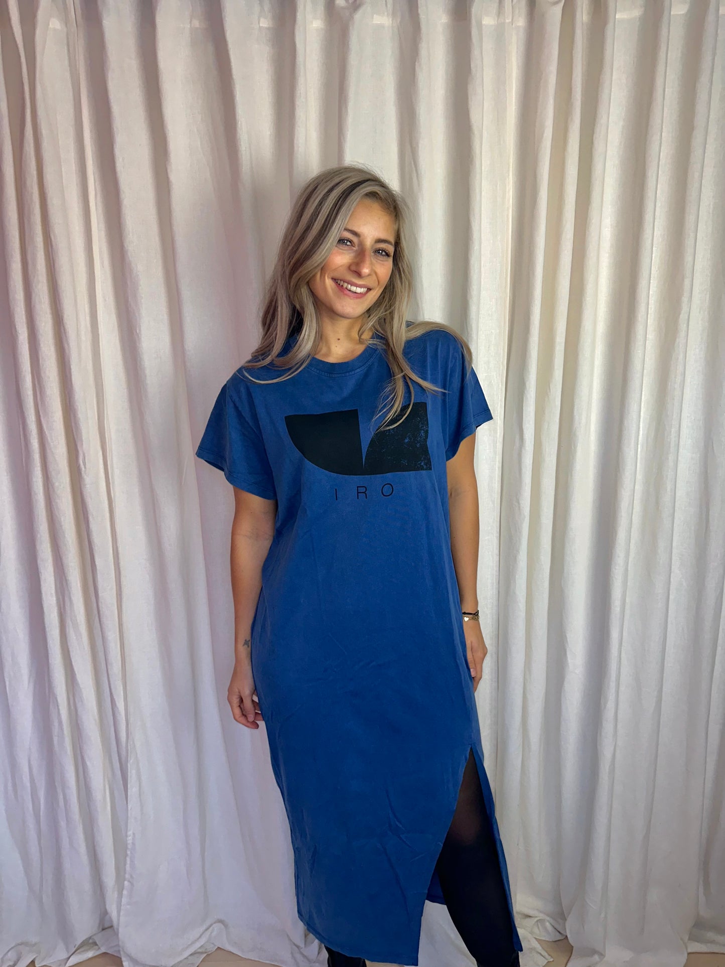 Jurk IRO Sweaterjurk Blauw van Katoen – Maat 42
