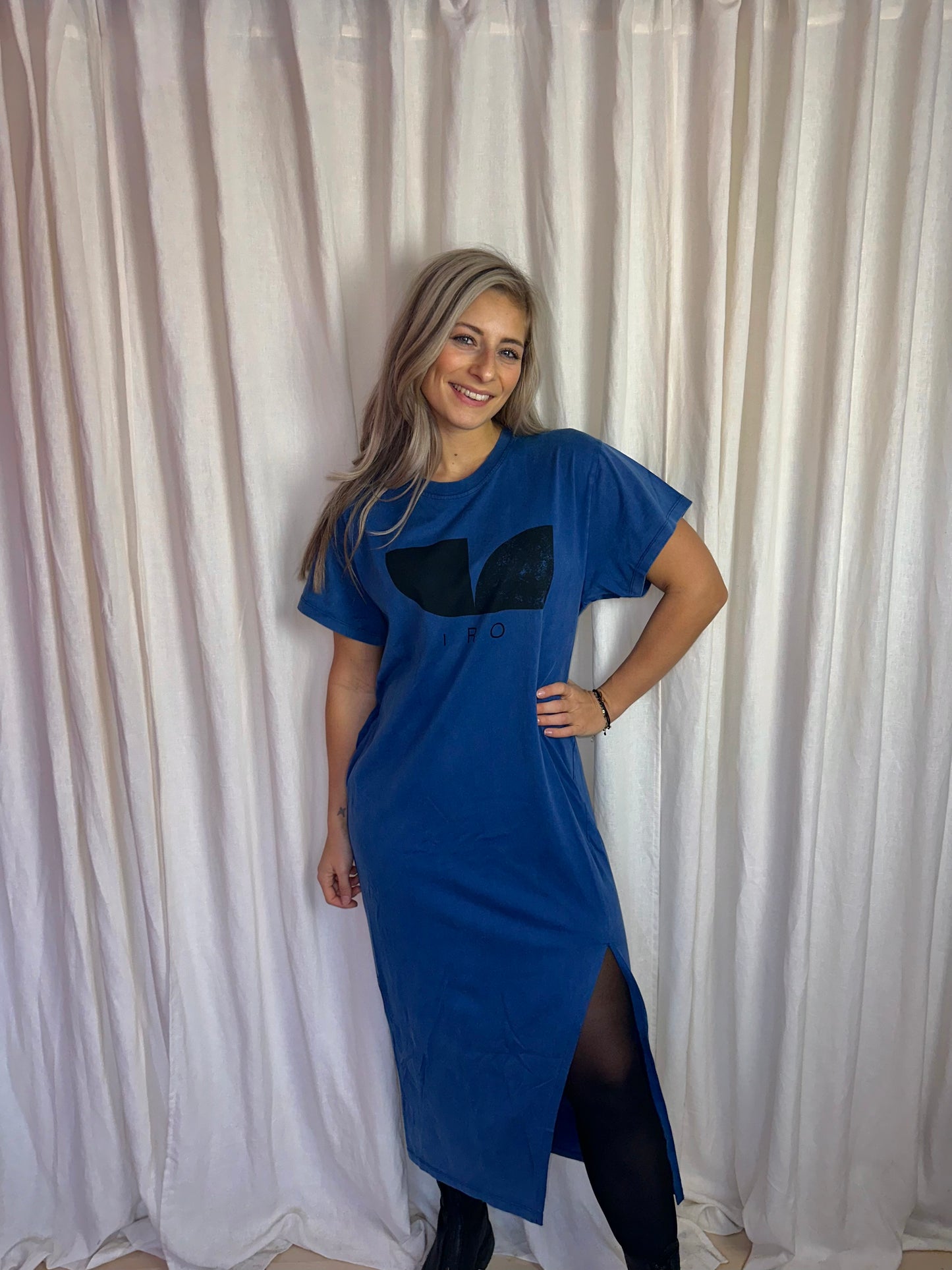 Jurk IRO Sweaterjurk Blauw van Katoen – Maat 42
