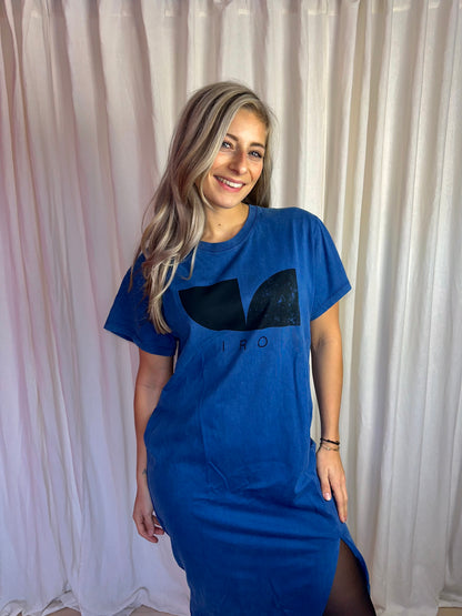 Jurk IRO Sweaterjurk Blauw van Katoen – Maat 42