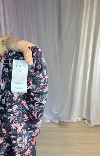 Jurk IRO maxi print zwart,meerkleurig maat M