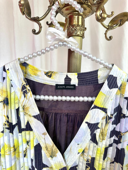 Jurk Joseph Janard bloemenprint geel,donkerblauw maat 40