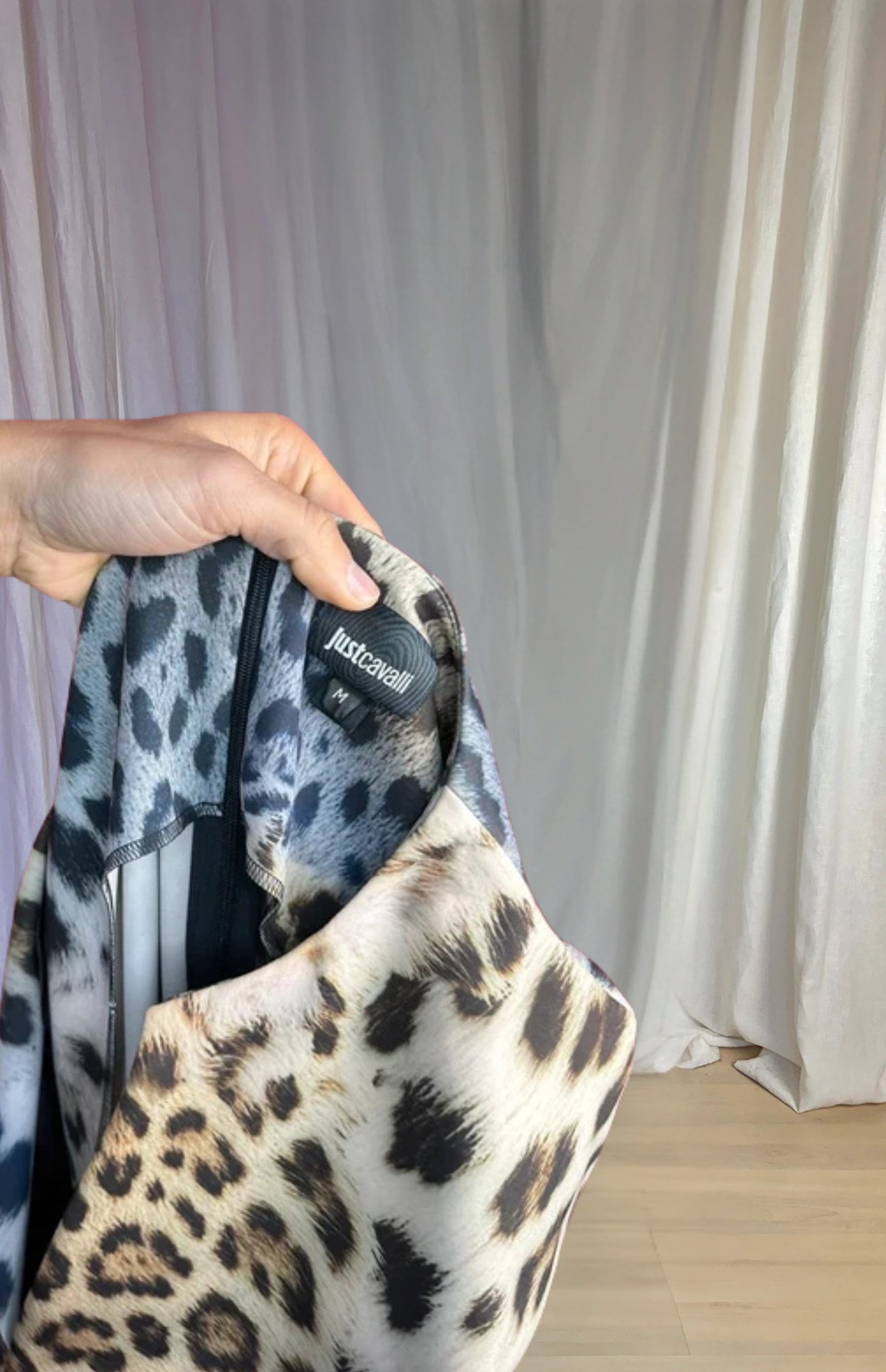Jurk Just Cavalli panterprint bruin, grijs maat M