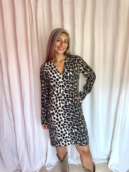 Jurk Juul&Belle panterprint bruin maat M