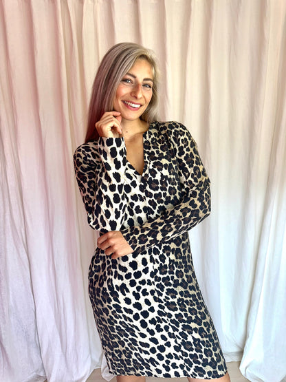 Jurk Juul&Belle panterprint bruin maat M