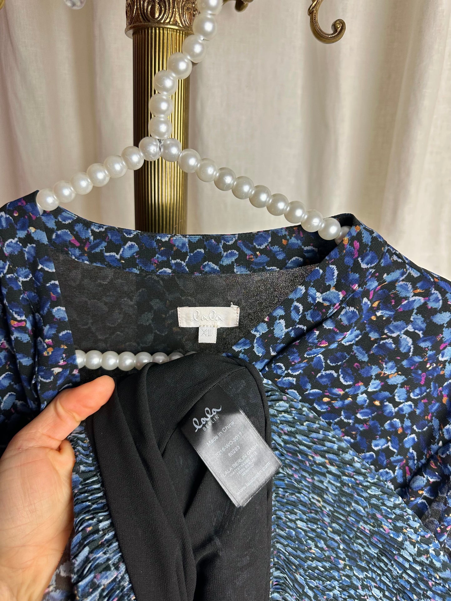 Jurk Lala Berlin print blauw - Maat 42