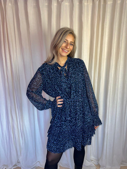 Jurk Lala Berlin print blauw - Maat 42