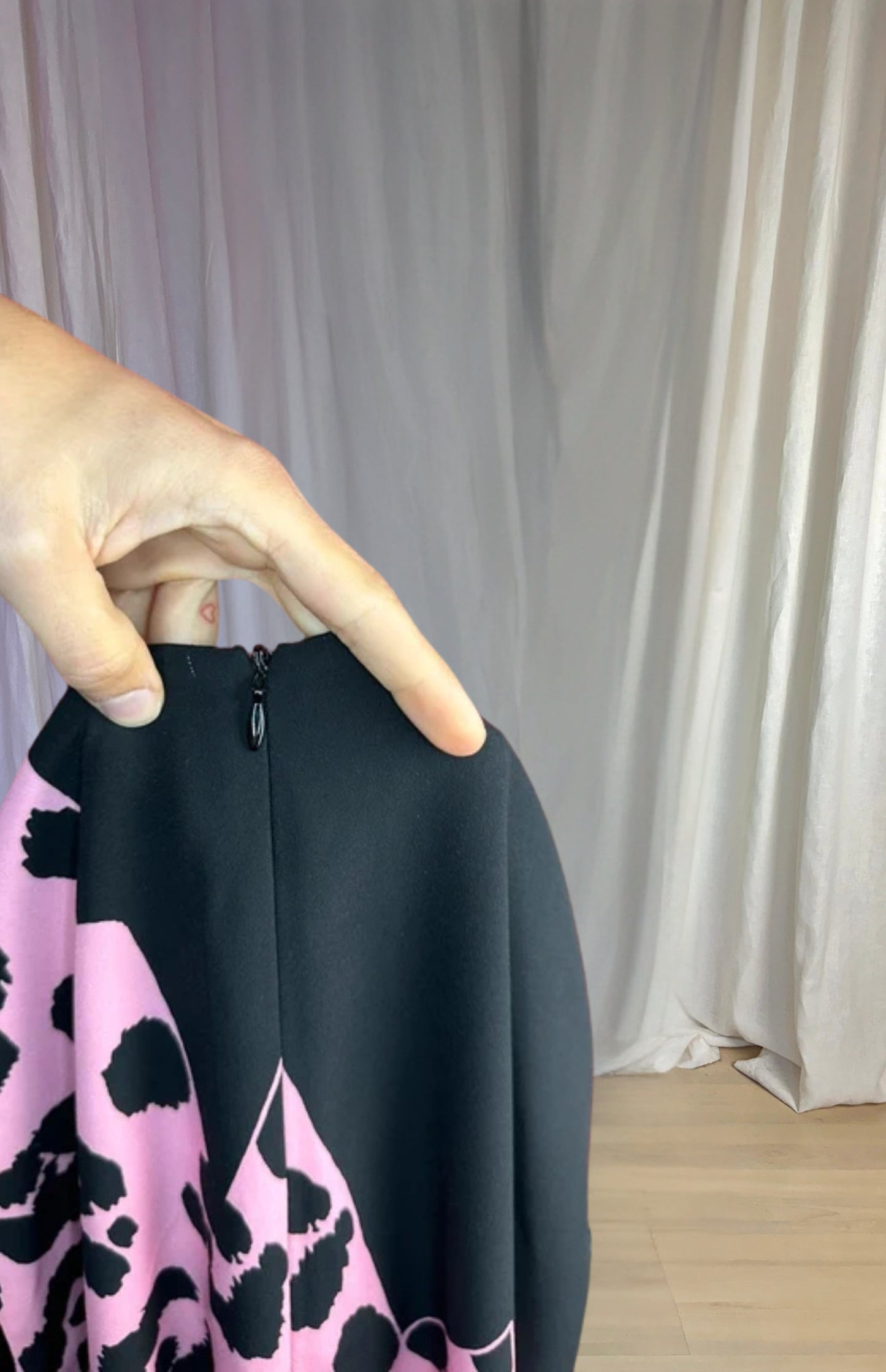 Jurk Moschino panterprint zwart/roze maat M