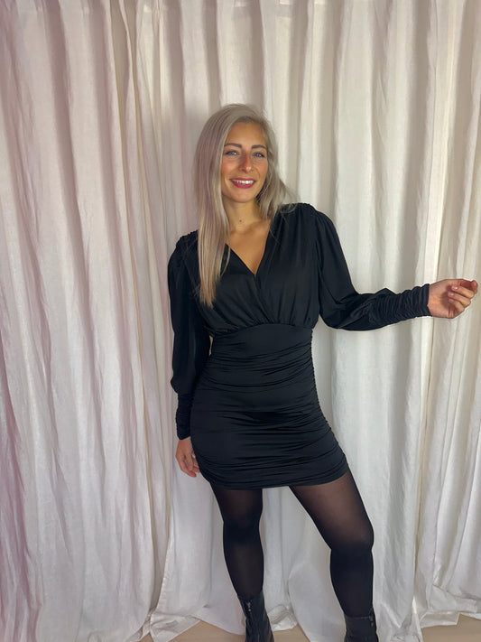 Jurk My Queen gedrappeerd zwart maat M