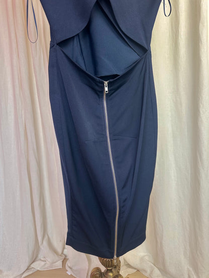 Jurk Nikkie open rug donkerblauw maat 36
