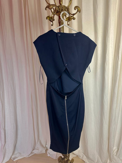 Jurk Nikkie open rug donkerblauw maat 36