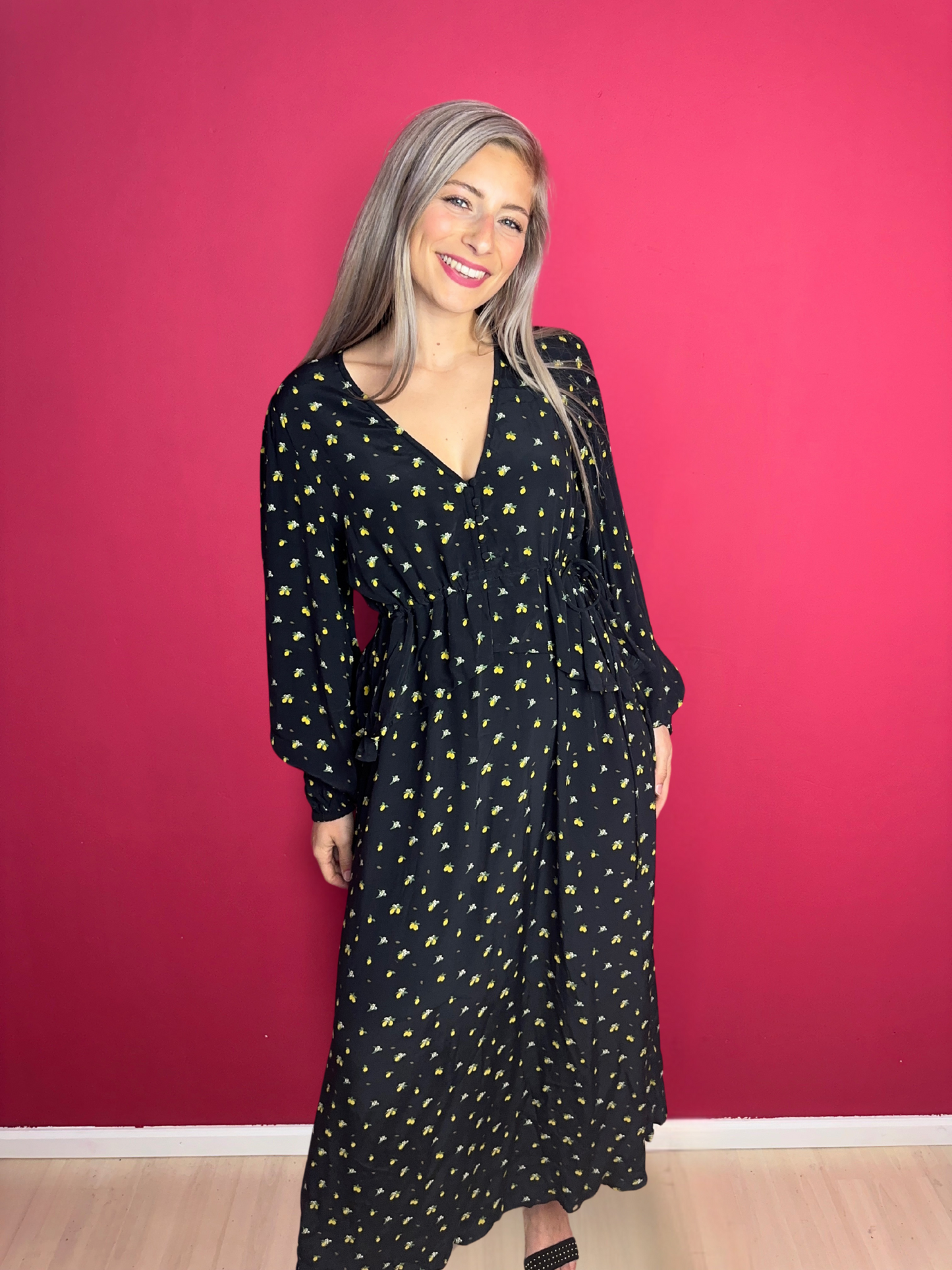 Jurk Notes du Nord Lemon Print – Vrouwelijke Zomerjurk Maat 40