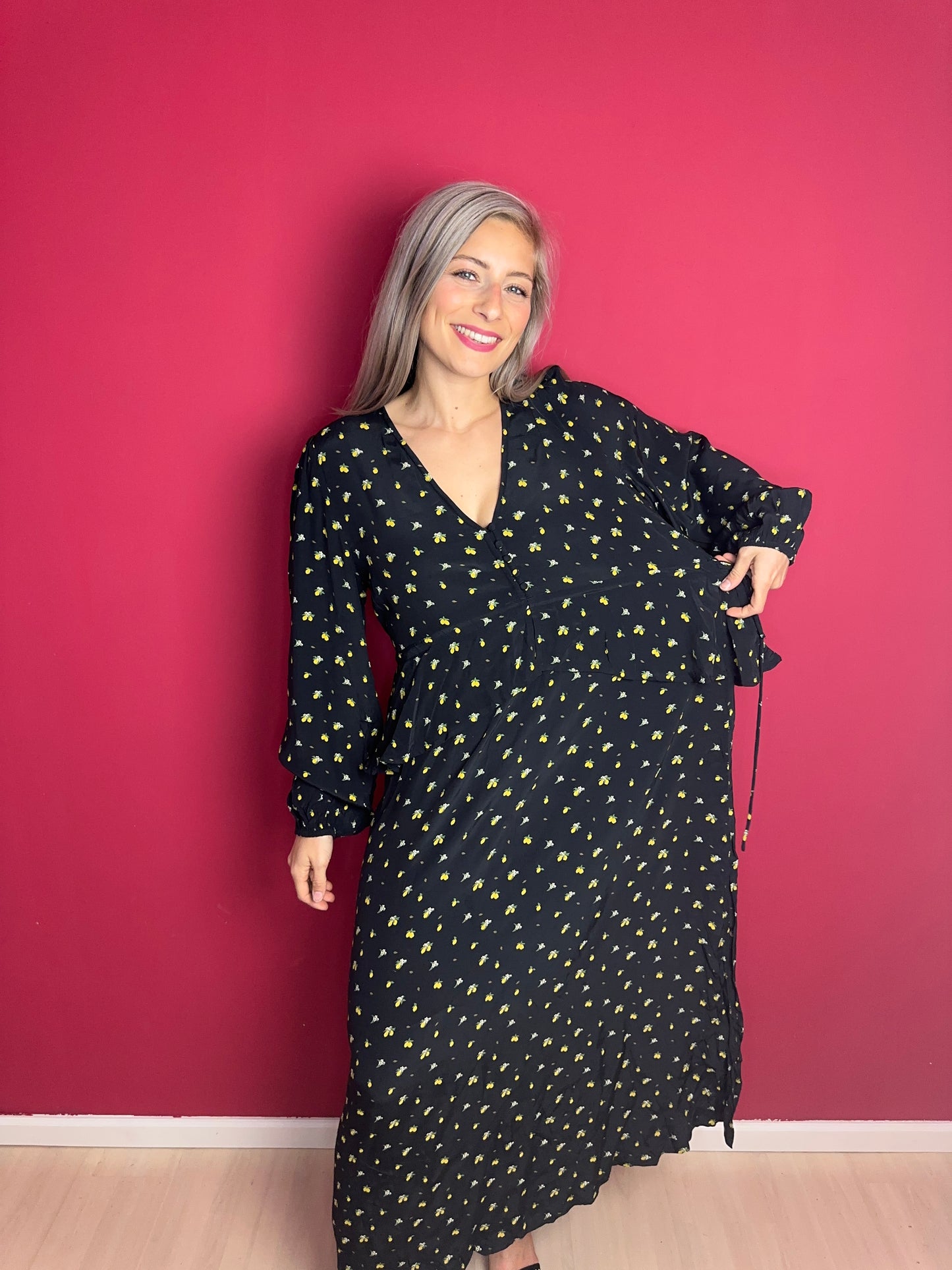 Jurk Notes du Nord Lemon Print – Vrouwelijke Zomerjurk Maat 40