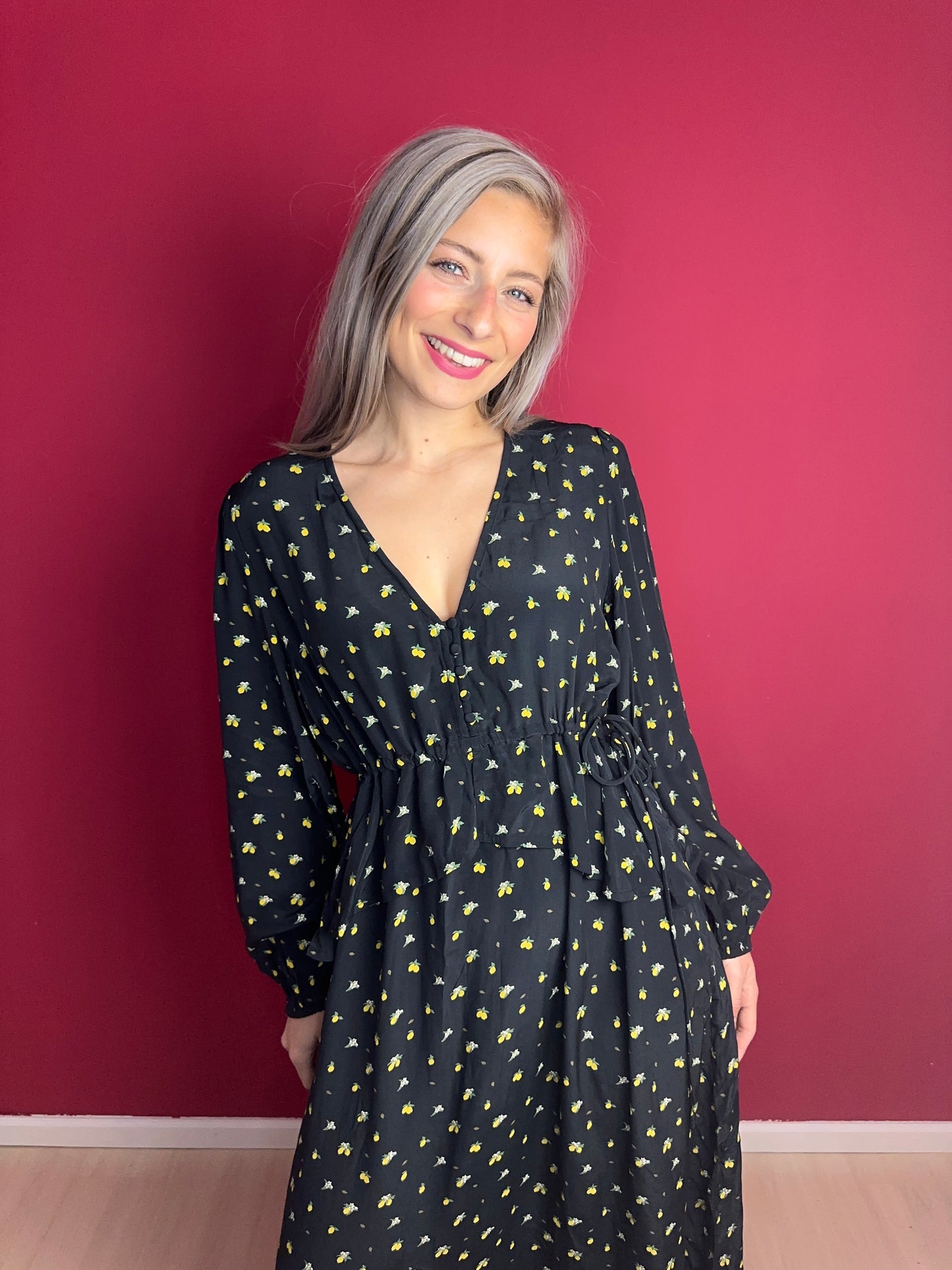 Jurk Notes du Nord Lemon Print – Vrouwelijke Zomerjurk Maat 40