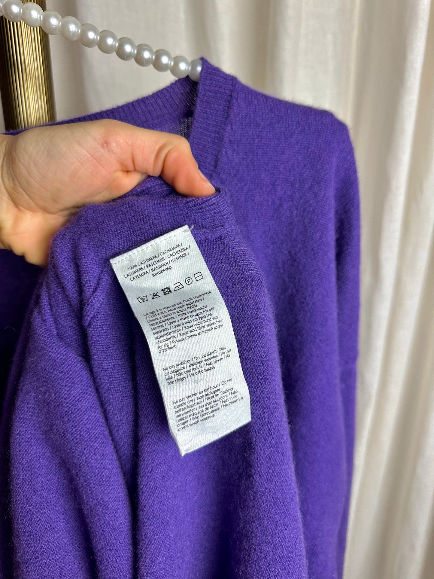 Jurk Notshy cashmere gebreid paars - Maat XL