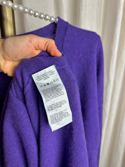 Jurk Notshy cashmere gebreid paars - Maat XL