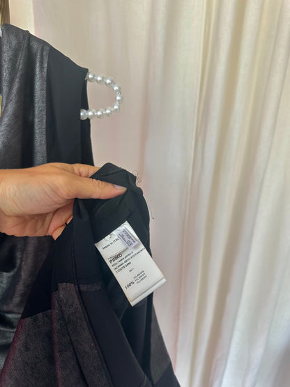 Jurk PINKO opengewerkte rug zwart, zilver - Maat 38 (M)