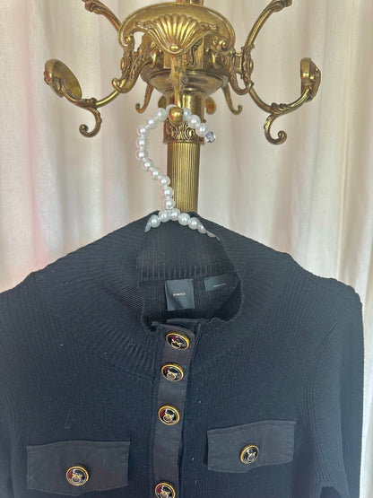 Jurk PINKO rib zwart,goud maat M