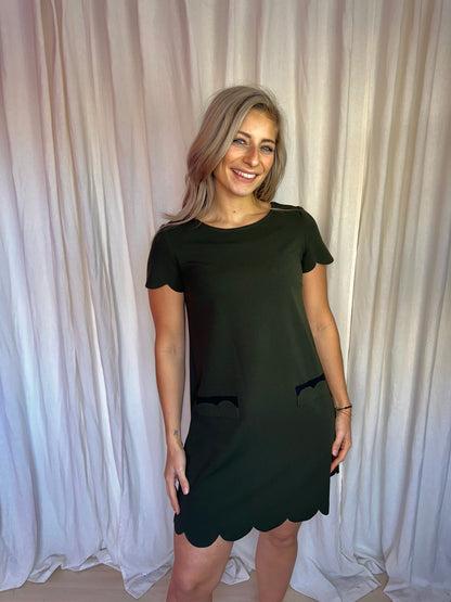 Jurk Rinascimento legergroen - Maat S