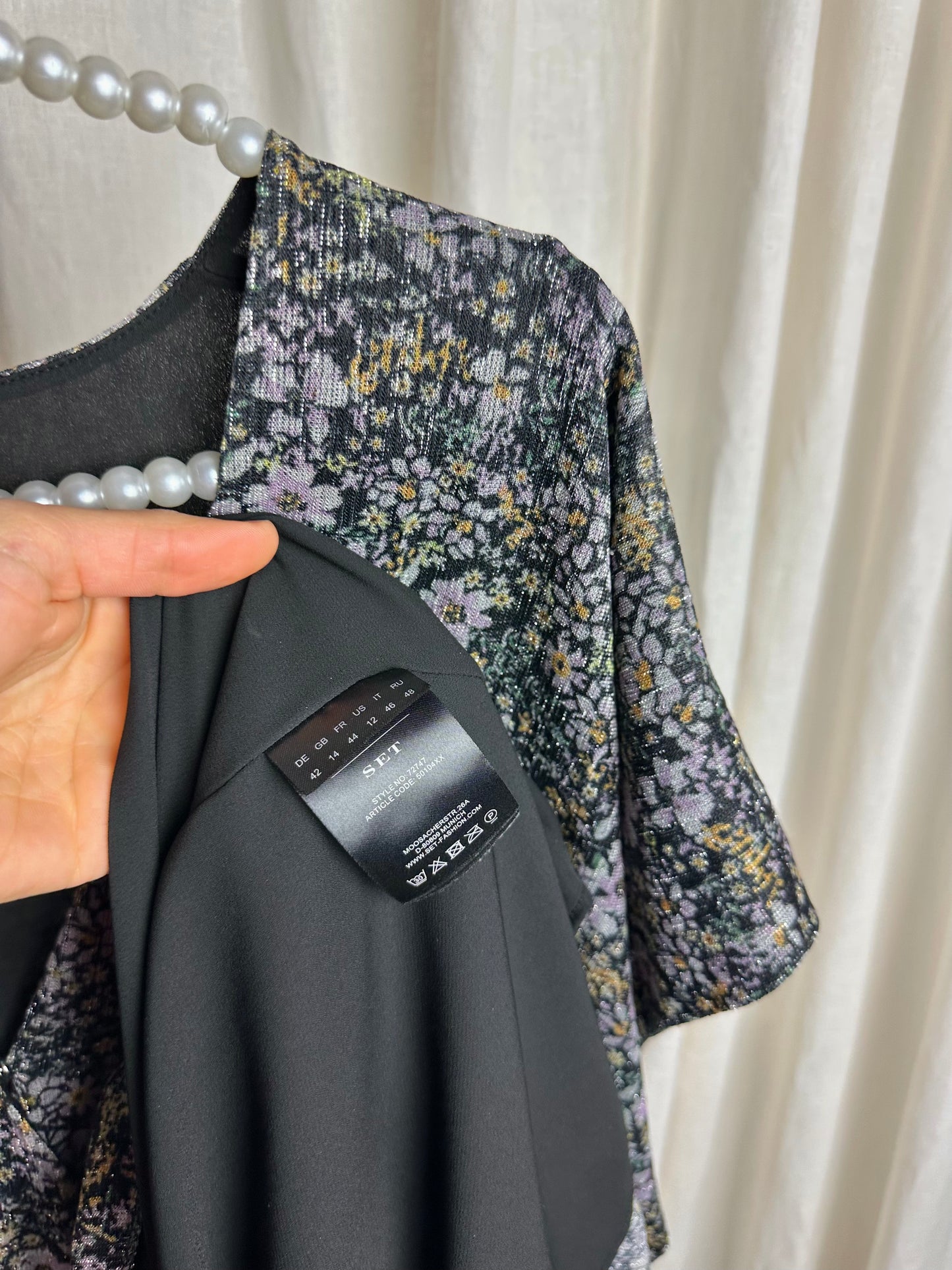 Jurk SET bloemenprint lila - Maat 42