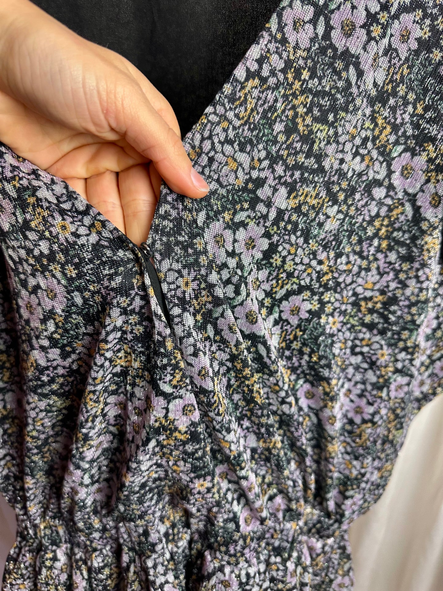 Jurk SET bloemenprint lila - Maat 42
