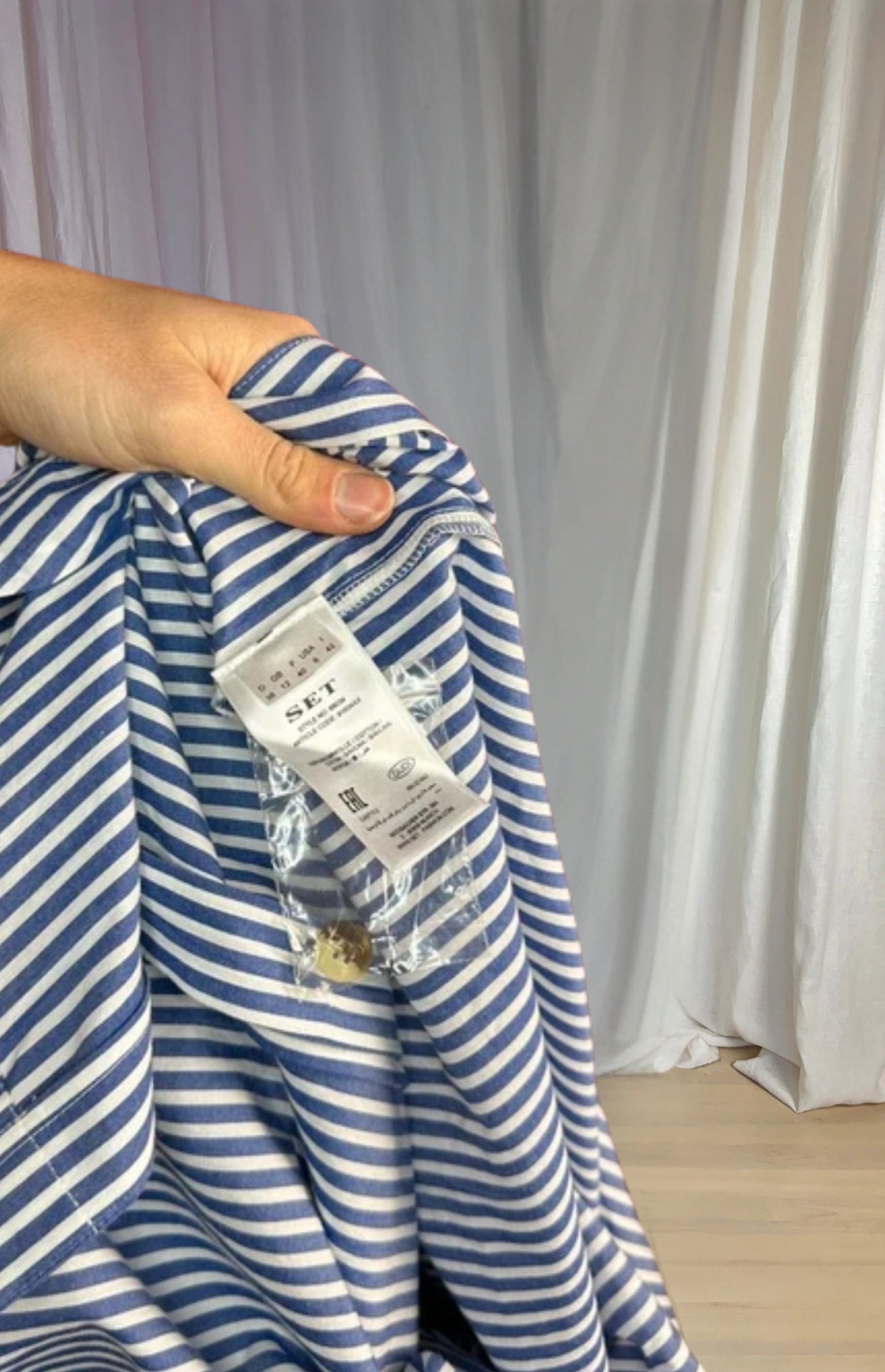 Jurk SET streep blauw, wit - Maat 38