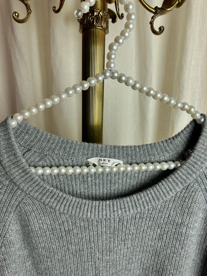 Jurk SET gebreid grijs - Maat 40