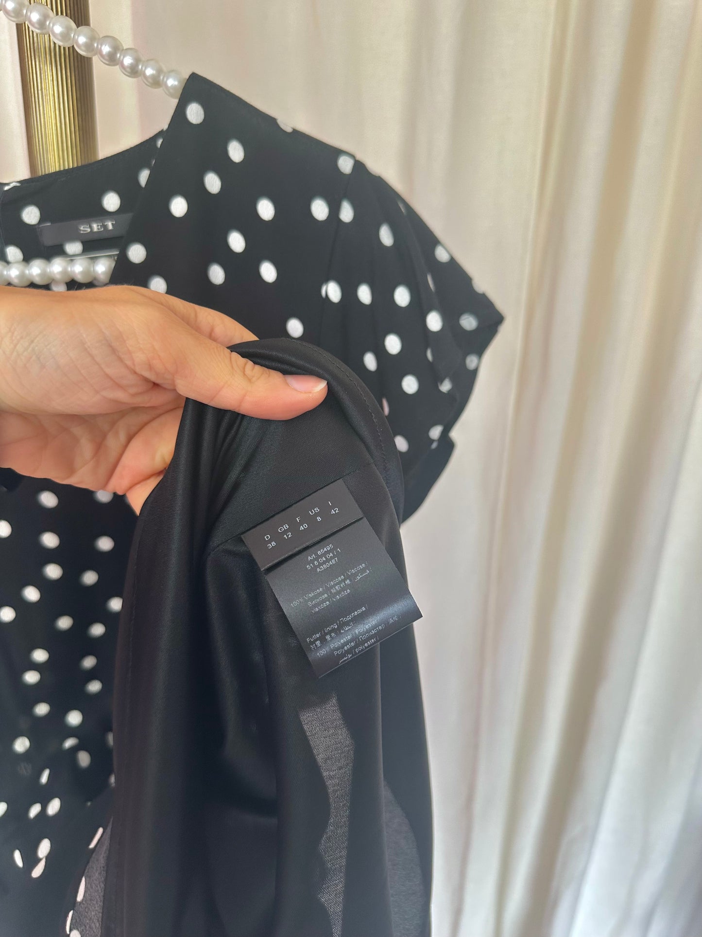 Jurk SET stippen zwart,wit maat 38