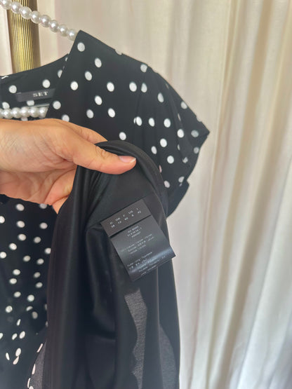 Jurk SET stippen zwart,wit maat 38