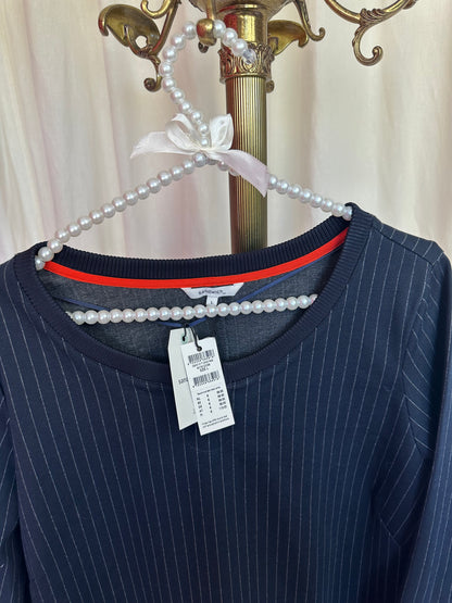 Jurk Sandwich streep donkerblauw maat L