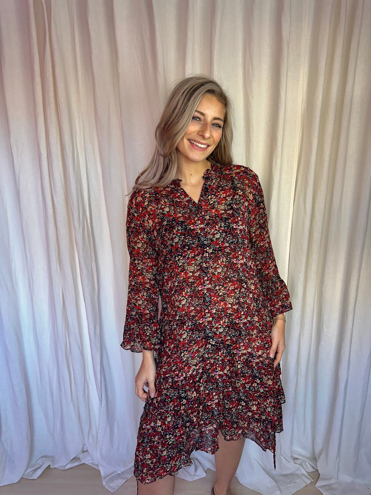 Jurk Set print rood - Maat 42