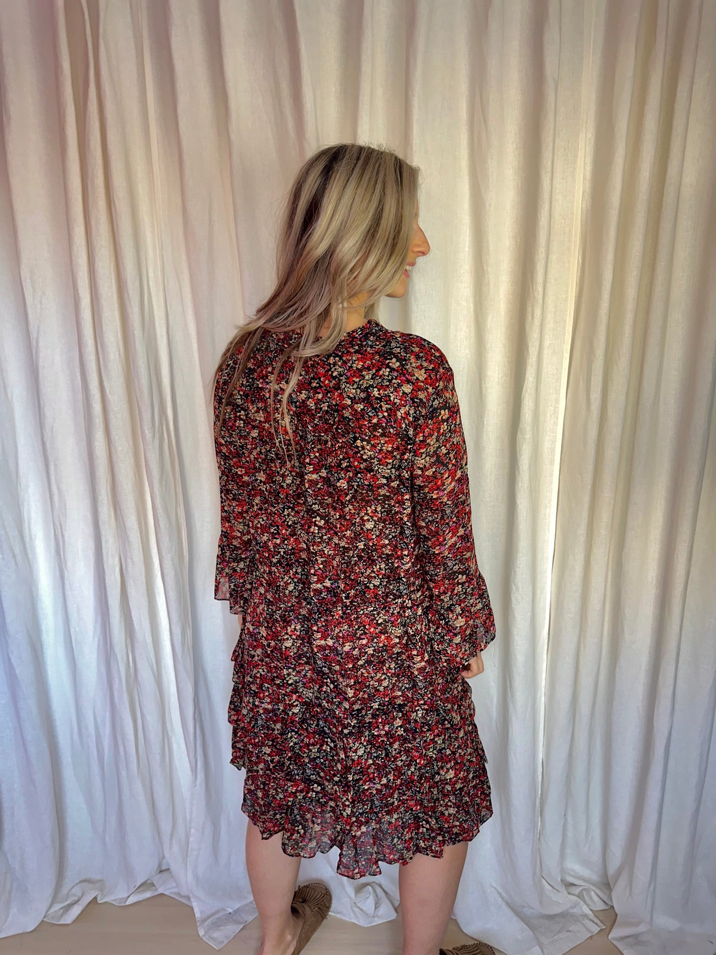 Jurk Set print rood - Maat 42