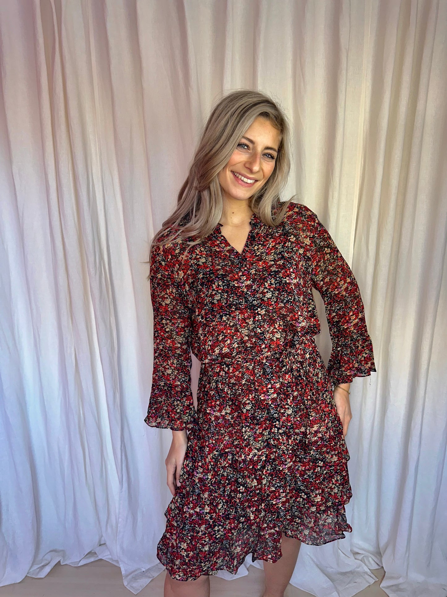 Jurk Set print rood - Maat 42