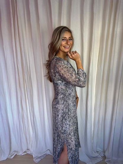 Jurk Set slangenprint wit - Maat 42