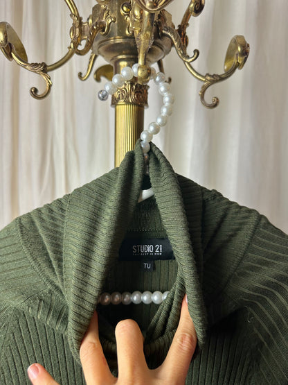 Jurk Studio21 gebreid kol groen onesize