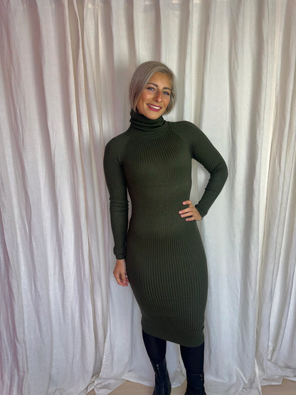 Jurk Studio21 gebreid kol groen onesize