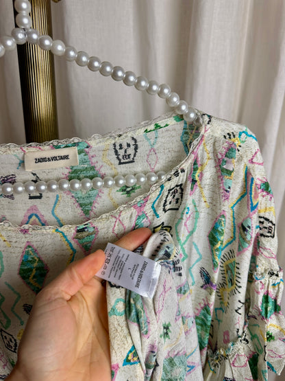 Jurk Zadig&Voltaire Roxana Kilim beige print - Maat L