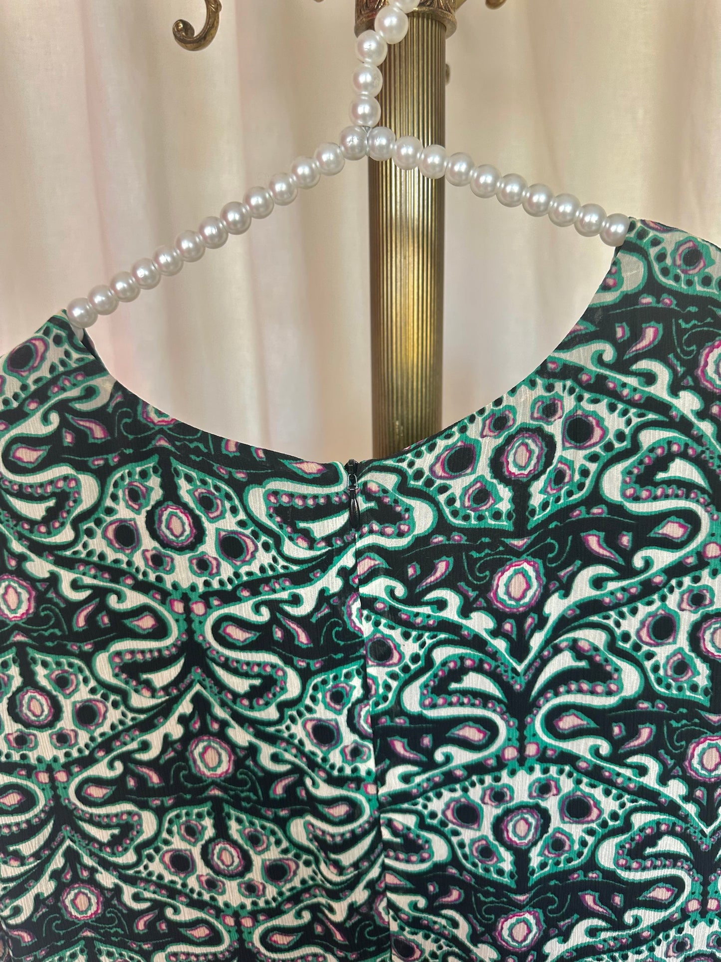 Jurk ba&sh print groen/zwart - maat 3 (L)