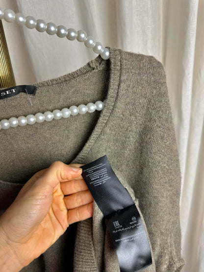 Jurk gebreid SET taupe - Maat L