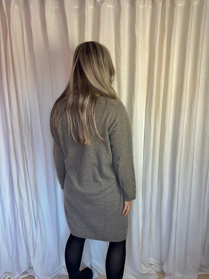 Jurk gebreid SET taupe - Maat L