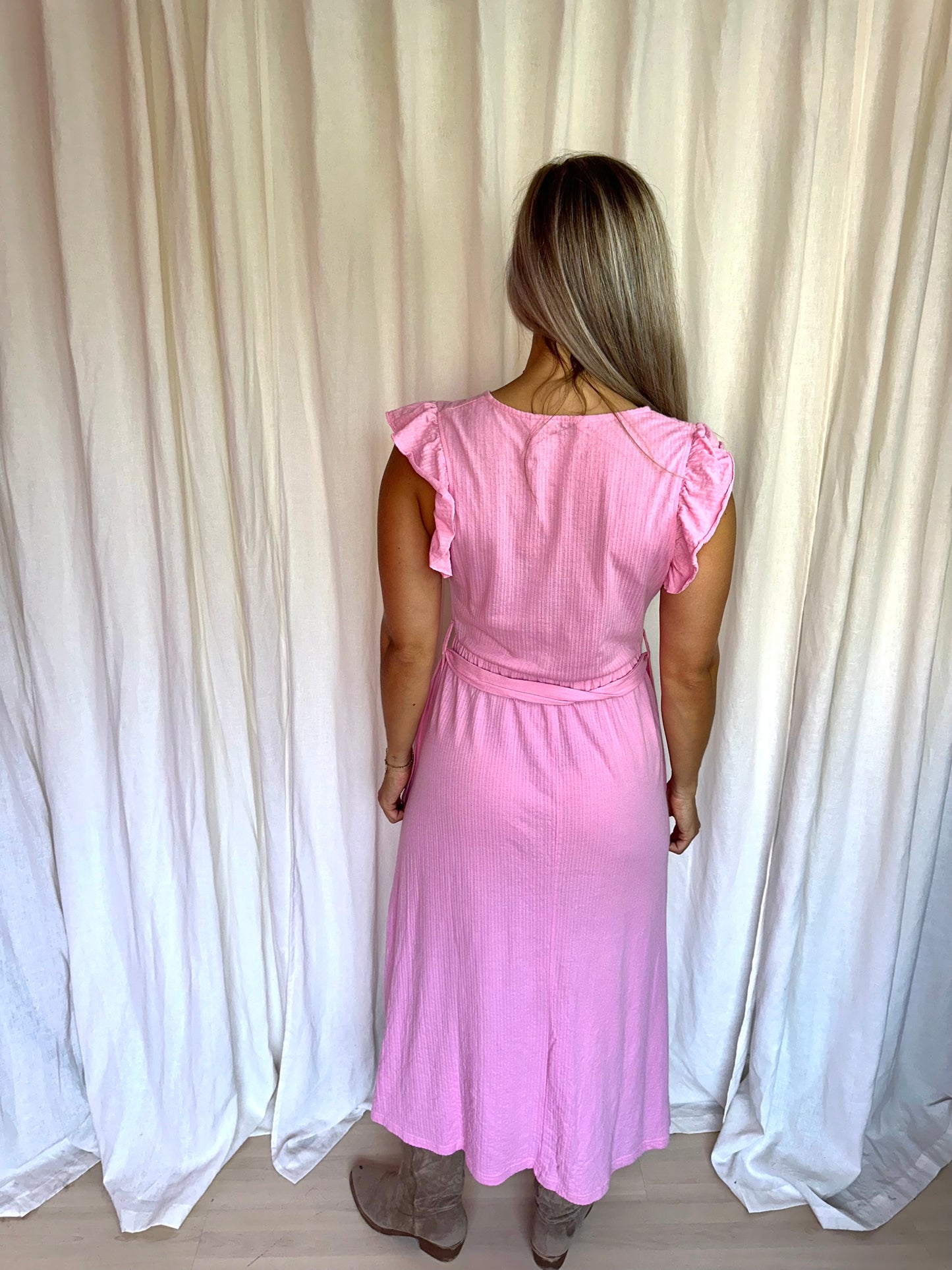 Jurk maxi B.Young lichtroze maat XS