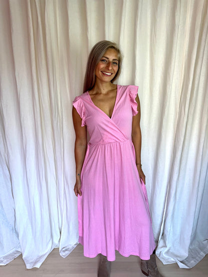 Jurk maxi B.Young lichtroze maat XS