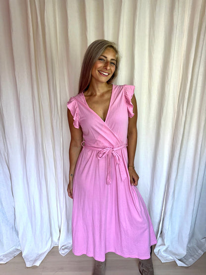 Jurk maxi B.Young lichtroze maat XS