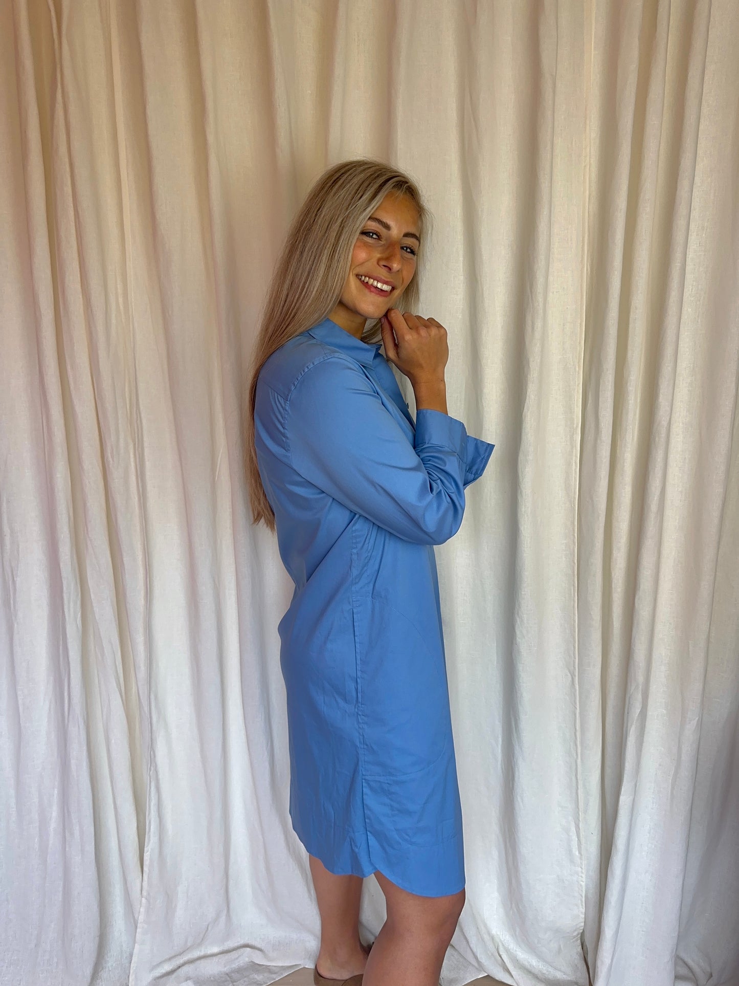 Jurk overhemd FFC blauw - maat 38 (M)