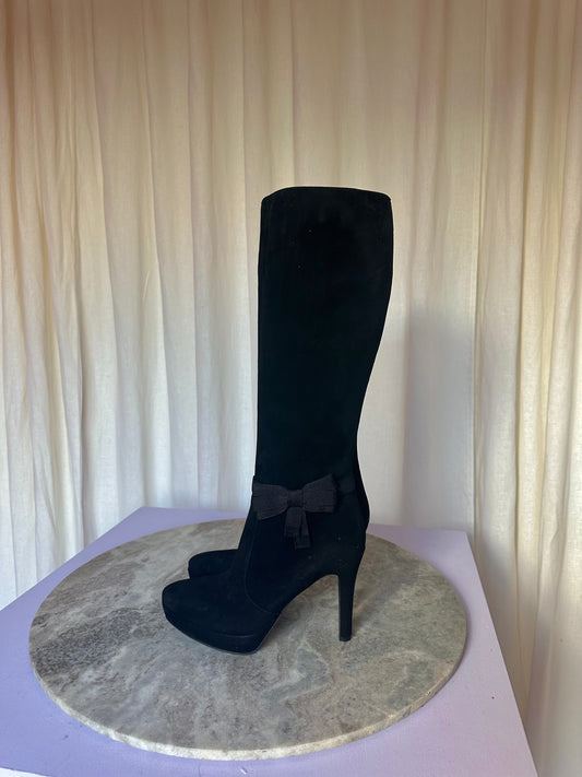 Laarzen Calexis suede strik hoog zwart maat 36,5