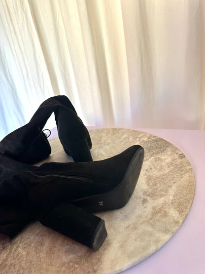 Laarzen Ideal overknee suedine zwart maat 36