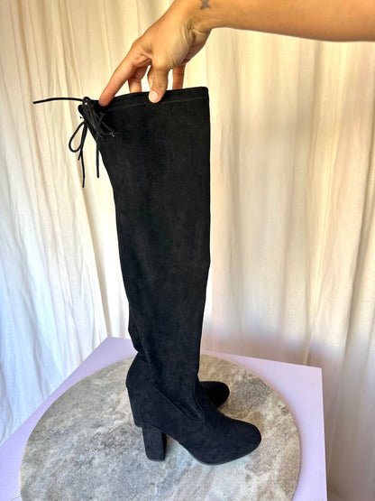 Laarzen Ideal overknee suedine zwart maat 36