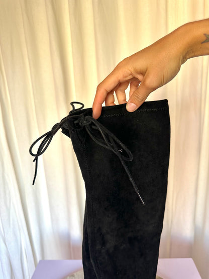 Laarzen Ideal overknee suedine zwart maat 36